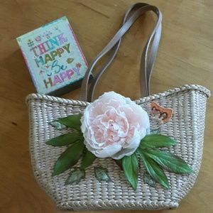 Cappelli Straw Peony Purse